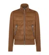 Tom Ford Merino Wool-suede Cardigan In Brown