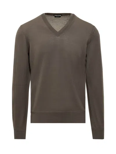 Tom Ford Merino Wool Pullover In Green