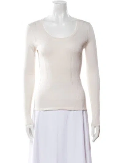 Pre-owned Tom Ford Merino Wool Scoop Neck Sweater In Neutral