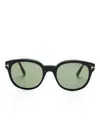Tom Ford Eyewear Oval-frame Sunglasses In Black