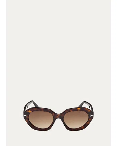 Tom Ford Meryl 53mm Oval Sunglasses In Brown