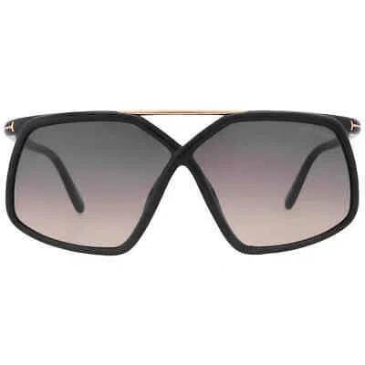 Pre-owned Tom Ford Meryl Smoke Gradient Butterfly Men's Sunglasses Ft1038 01b 64 In Gray