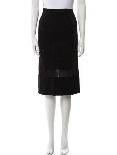 Pre-owned Tom Ford Mesh Accents Knee-length Skirt In Black