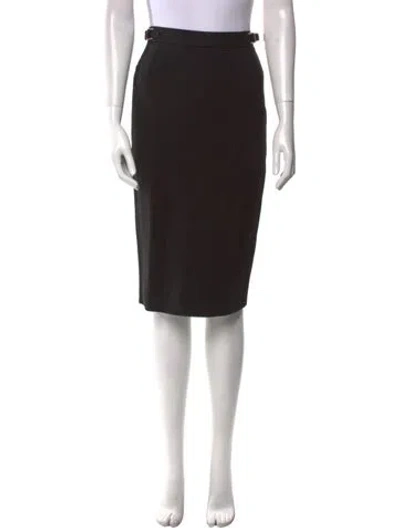 Pre-owned Tom Ford Mesh Accents Knee-length Skirt In Black