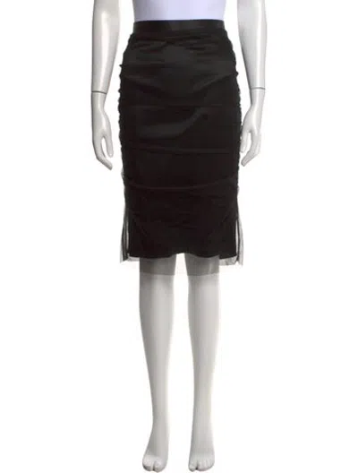 Pre-owned Tom Ford Mesh Accents Midi Length Skirt In Black