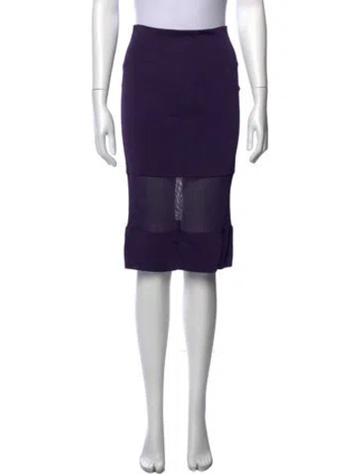Pre-owned Tom Ford Mesh Accents Midi Length Skirt In Purple