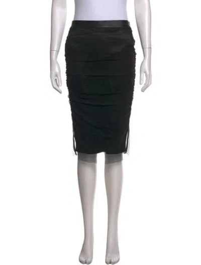 Pre-owned Tom Ford Mesh Accents Midi Length Skirt W/ Tags In Black
