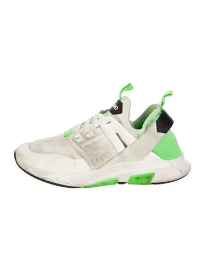 Pre-owned Tom Ford Mesh Colorblock Pattern Athletic Sneakers In White