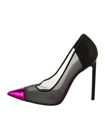 Pre-owned Tom Ford Mesh Colorblock Pattern Pumps In Black