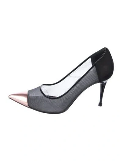 Pre-owned Tom Ford Mesh Colorblock Pattern Pumps In Black