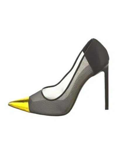 Pre-owned Tom Ford Mesh Colorblock Pattern Pumps In Black