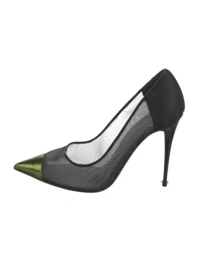 Pre-owned Tom Ford Mesh Colorblock Pattern Pumps In Black