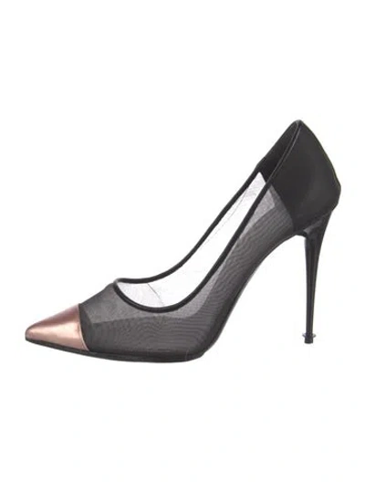 Pre-owned Tom Ford Mesh Colorblock Pattern Pumps In Black