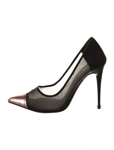 Pre-owned Tom Ford Mesh Colorblock Pattern Pumps In Black