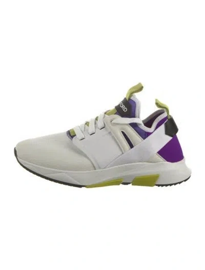 Pre-owned Tom Ford Mesh Colorblock Pattern Sneakers In White