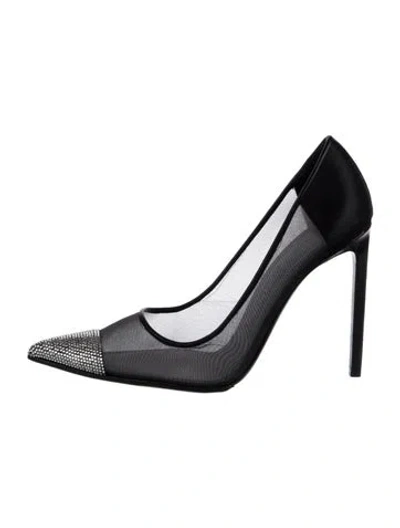 Pre-owned Tom Ford Mesh Crystal Embellishments Pumps In Black