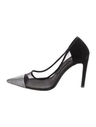 Pre-owned Tom Ford Mesh Crystal Embellishments Pumps In Black