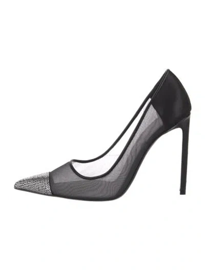 Pre-owned Tom Ford Mesh Crystal Embellishments Pumps In Black