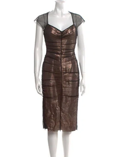 Pre-owned Tom Ford Mesh Midi Length Dress In Multi