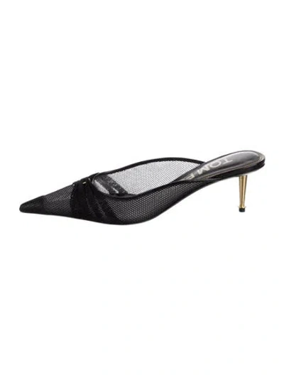 Pre-owned Tom Ford Mesh Mules In Black