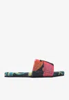 Tom Ford Mesh Printed Slides In Multicolor