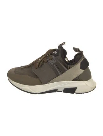 Pre-owned Tom Ford Mesh Printed Sneakers In Green