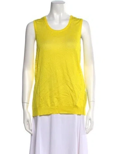 Pre-owned Tom Ford Mesh Scoop Neck Top In Yellow