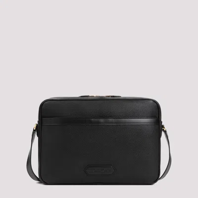 Tom Ford Black Leather Crossbody Messenger Bag For Men