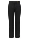 Tom Ford Metal Bar Detailed Straight-leg Pants In Black