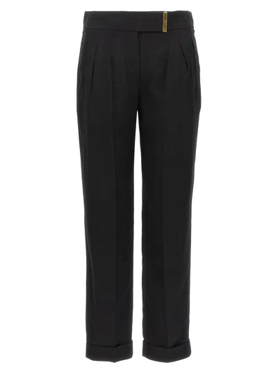 Tom Ford Metal Bar Detail Trousers In Black