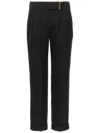 Tom Ford Metal Bar Detailed Straight-leg Pants In Black
