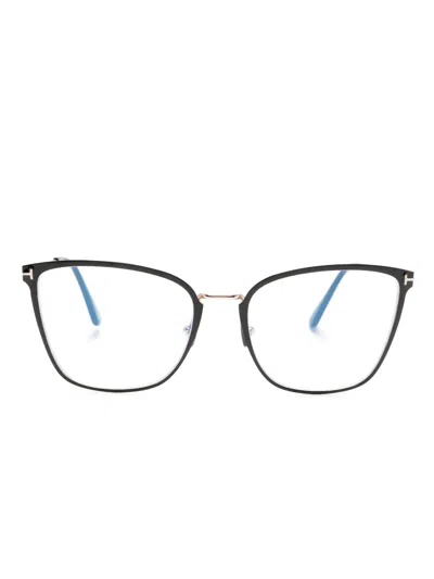Tom Ford Metal Cat Eye-frame Glasses In Black