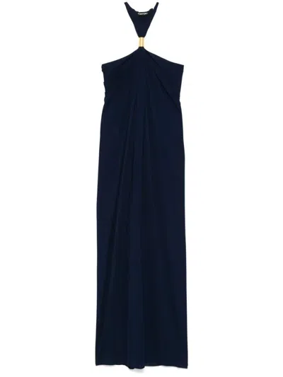 Tom Ford Metal Hardware Detail Halterneck Evening Dress Clothing