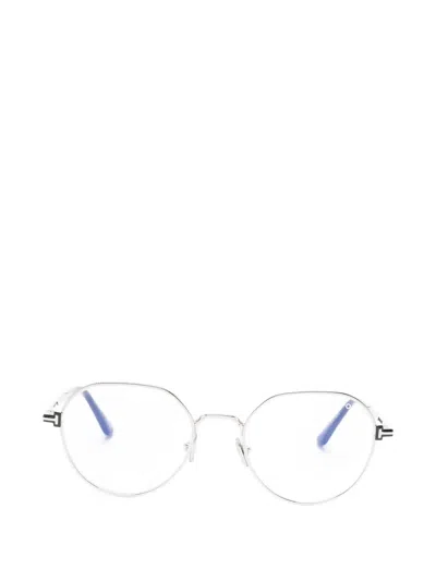 Tom Ford Metal Round Frame Glasses In White