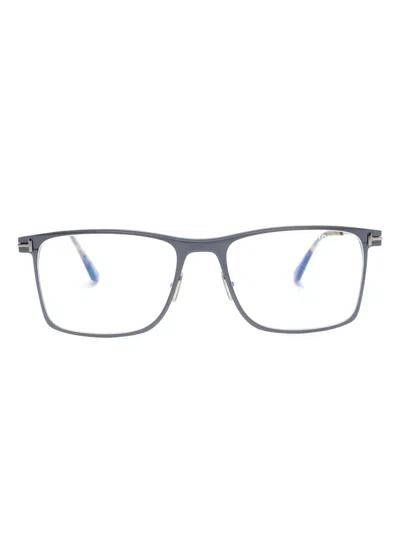 Tom Ford Metal Square-frame Glasses In 013 Ruthenium