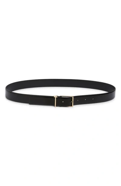 Tom Ford Metal T Smooth Leather Belt In Black