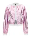 Tom Ford Metallic Cropped Bomber Jacket In Pink