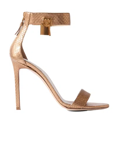 Tom Ford Metallic High-heeled Sandals In Gold