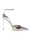 Tom Ford Metallic Leather Vertigo Mules 105 In Silver