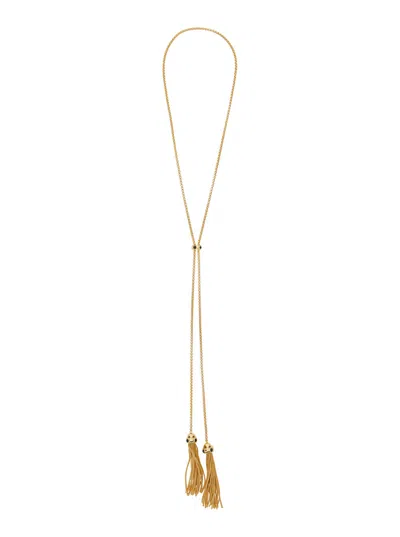 Tom Ford Metallic Necklace With Crystals And Tassel Pendants In Brass And Crystal Woman In Multicolor