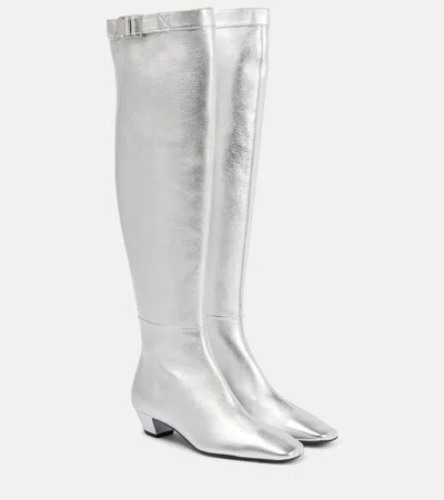 Tom Ford Metallic Over-the-knee Boots In Silver