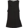 Tom Ford Metallic Rib Tank Top In Black