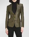 Tom Ford Metallic Silk-blend Boucle Single-breasted Jacket In Multi Oliv