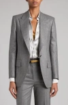 Tom Ford Metallic Stripe Wool Flannel Blazer In Dark Moon Grey