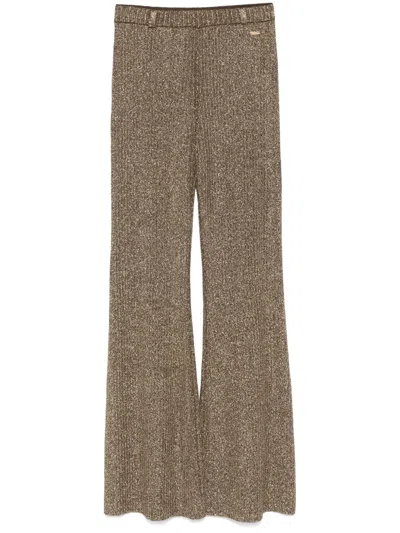 Tom Ford Metallic-threading Trousers In Gold