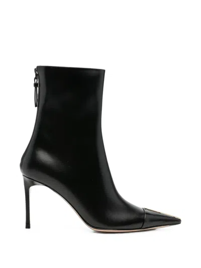 Tom Ford Metal-tip Pointed-toe Ankle Boots In Black