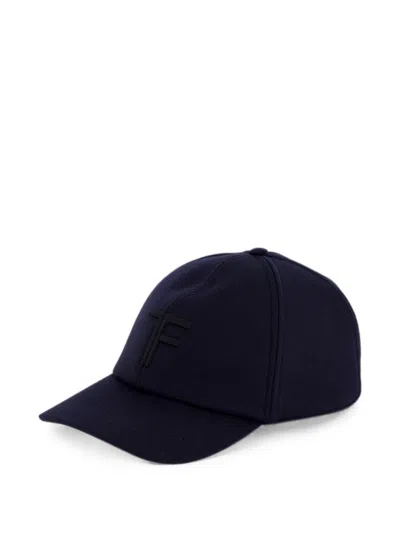 Tom Ford Mh005tcw003g Cashmere Baseball Cap In Blue