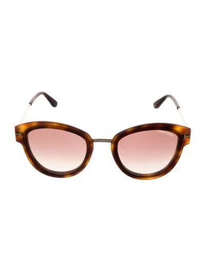 Pre-owned Tom Ford Mia 02 Round Sunglasses In Pink