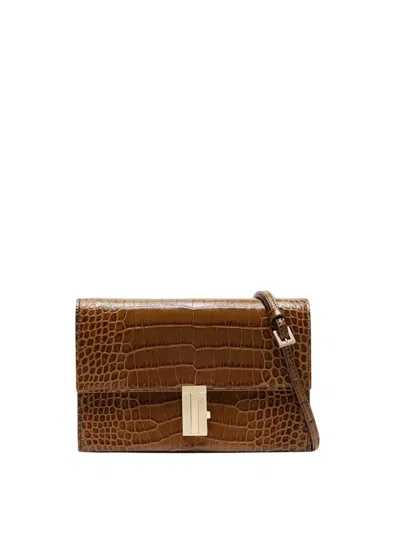 Tom Ford Mia Mini Bag In Crocodile-embossed Textured Leather In Brown