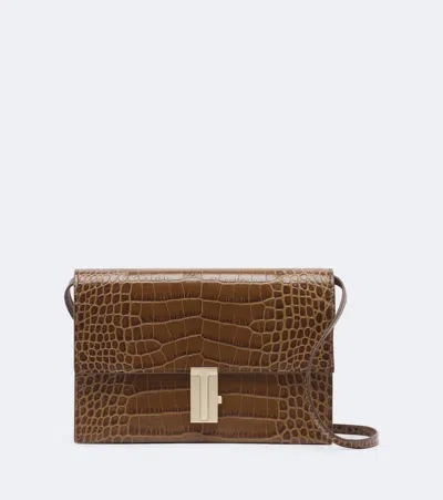 Tom Ford Mia Mini Croc-effect Leather Crossbody Bag In Beige